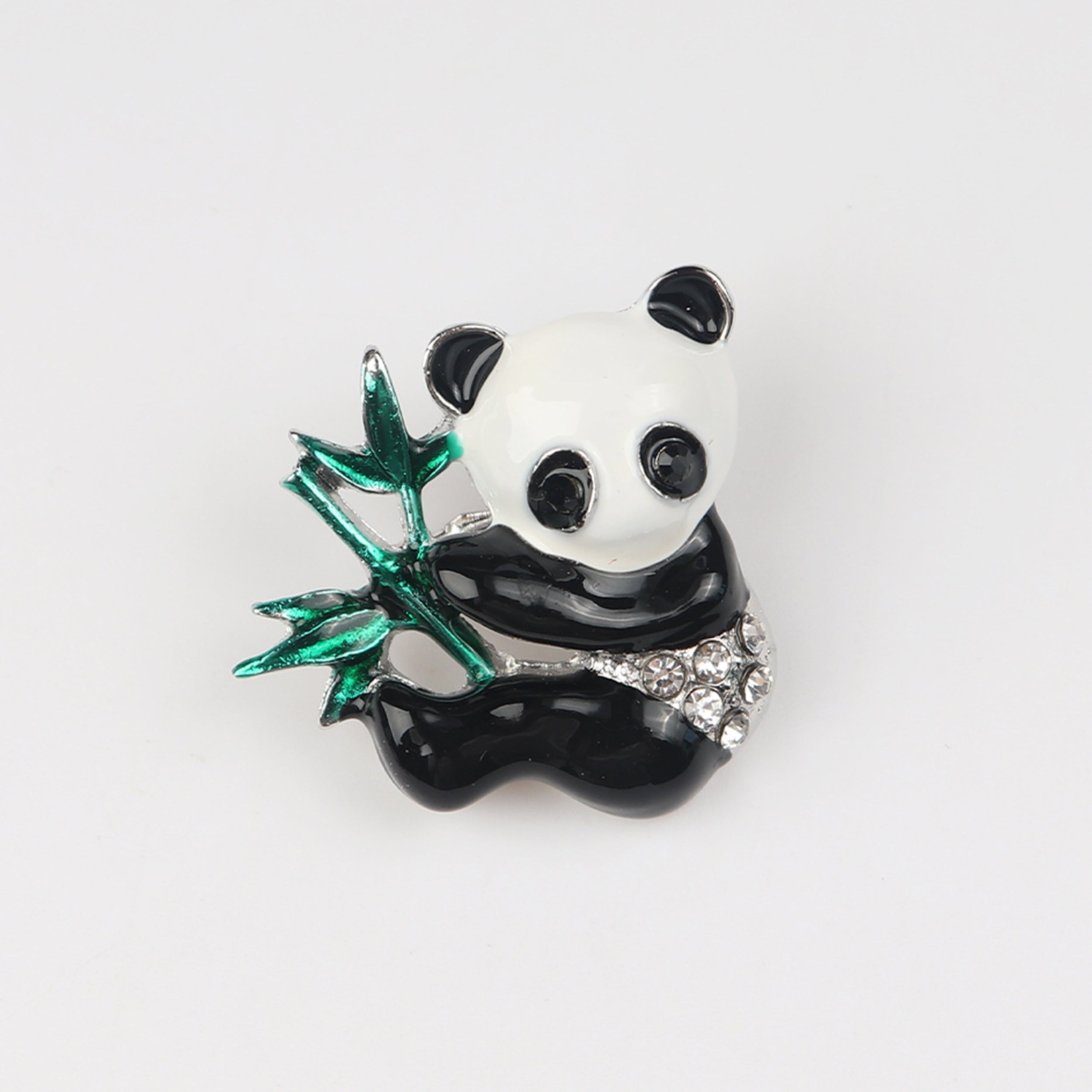 Alloy Panda Bamboo Brooch Pin Chest Accessory
