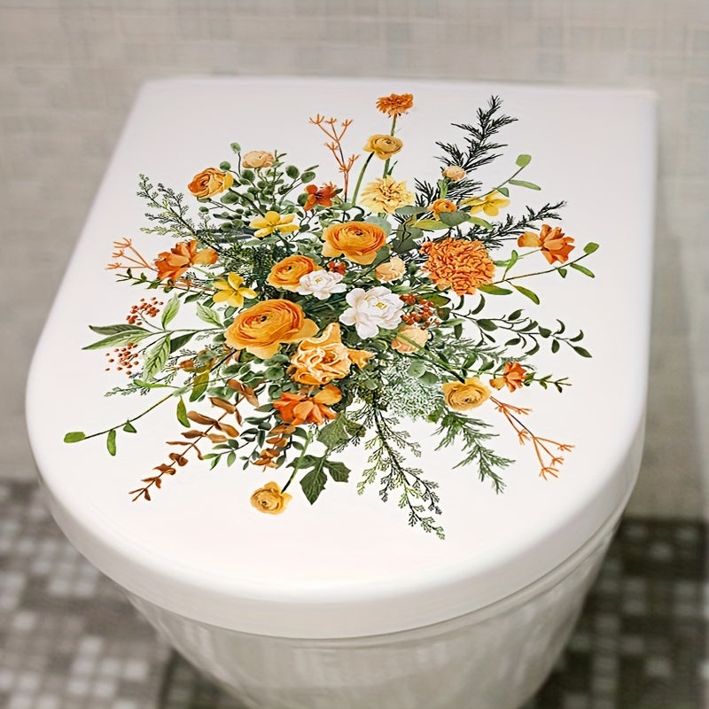 Funny Plant Flower Toilet Lid Decal Wall Sticker - Bathroom Decor