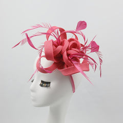 1920s Boho Tea Party Hat Feather & Ribbon Accents