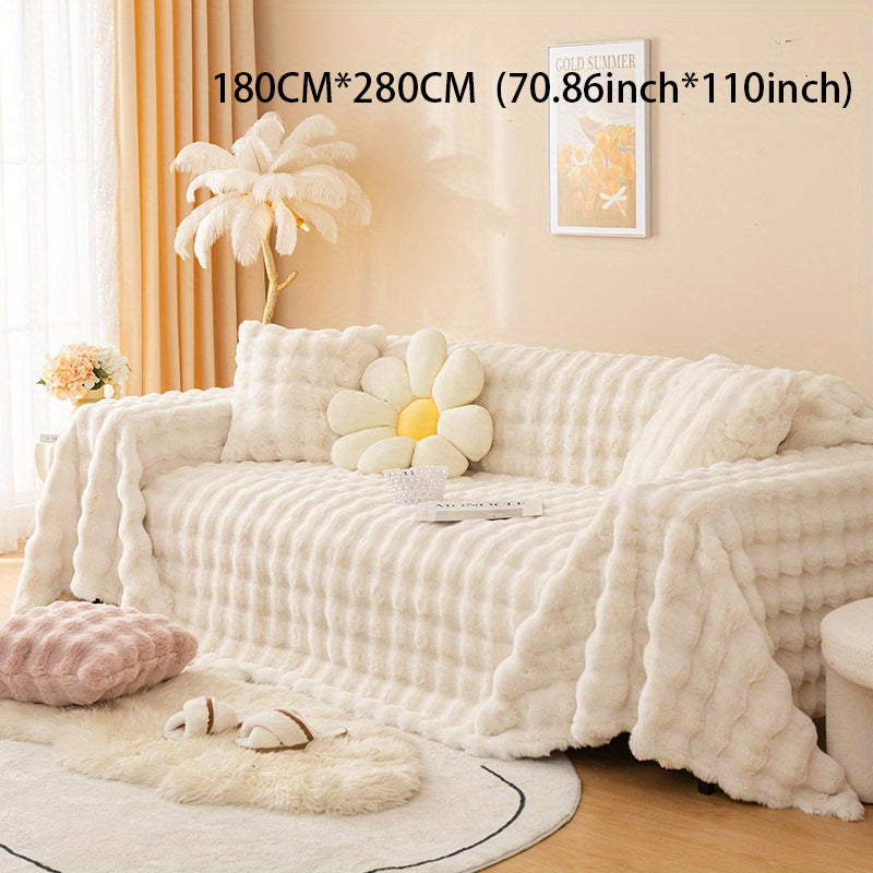 Rabbit Plush Sofa Blanket Anti-Skid Furniture Protector