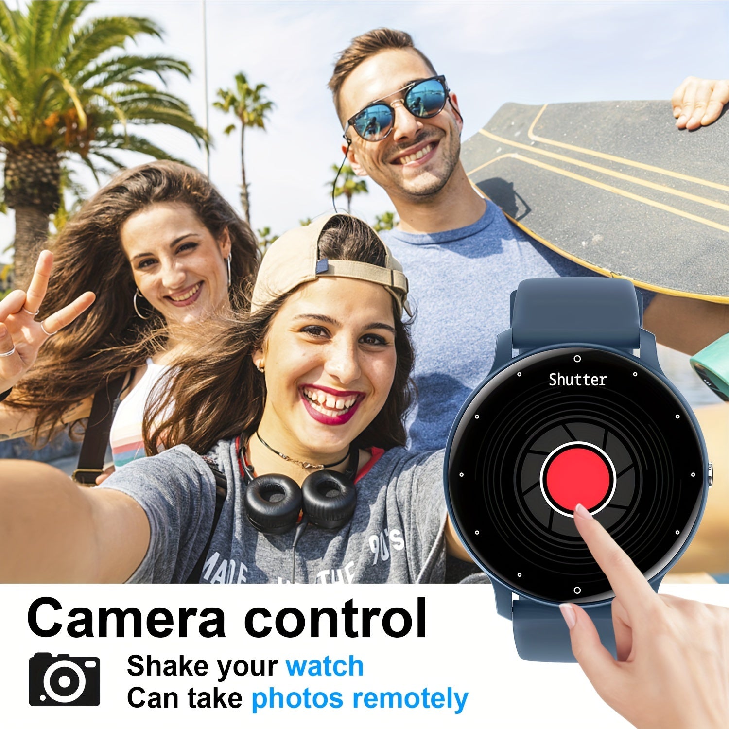 Sports Smart Watch Music Playback Answering Dialling Camera Control Touch Screen