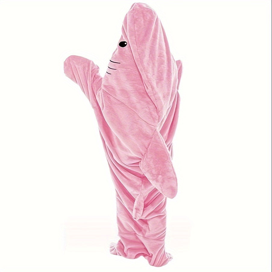 Shark Blanket Cozy Flannel Hoodie Sleeping Bag for Indoor & Outdoor