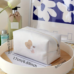 Abstract Face Line Cosmetic Bag For Women Portable Travel Toiletry Storage