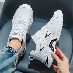 Men's Chunky Lace-Up Sneakers Athletic Shoes