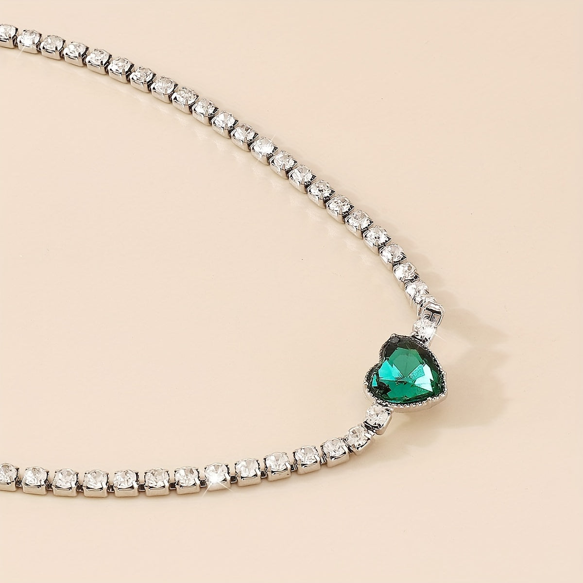 Glitter Rhinestone Love Necklace for Prom