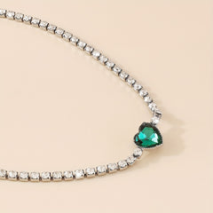 Glitter Rhinestone Love Necklace for Prom