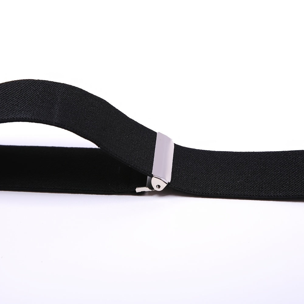 Men's Y Back Suspenders with 6 Metal Clips for Wedding