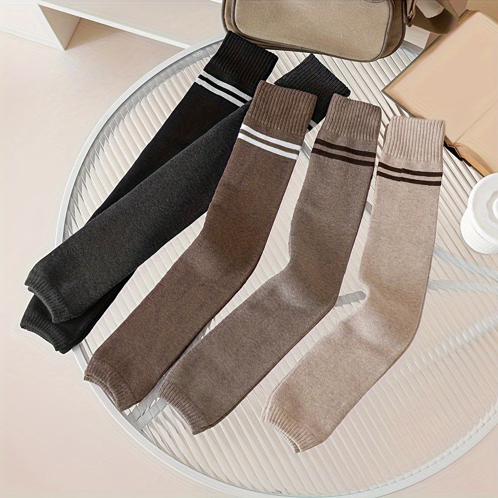 Striped Leg Warmers Comfy & Warm Women's Stockings