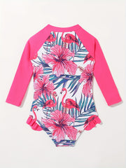 Floral Print Sunscreen Jumpsuit for Baby