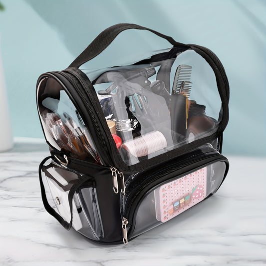 Makeup Brush Holder Case Clear Waterproof Organizer Bag