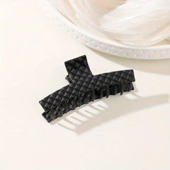 Plaid Imprinted Hair Claw Ponytail Holder Shark Claw