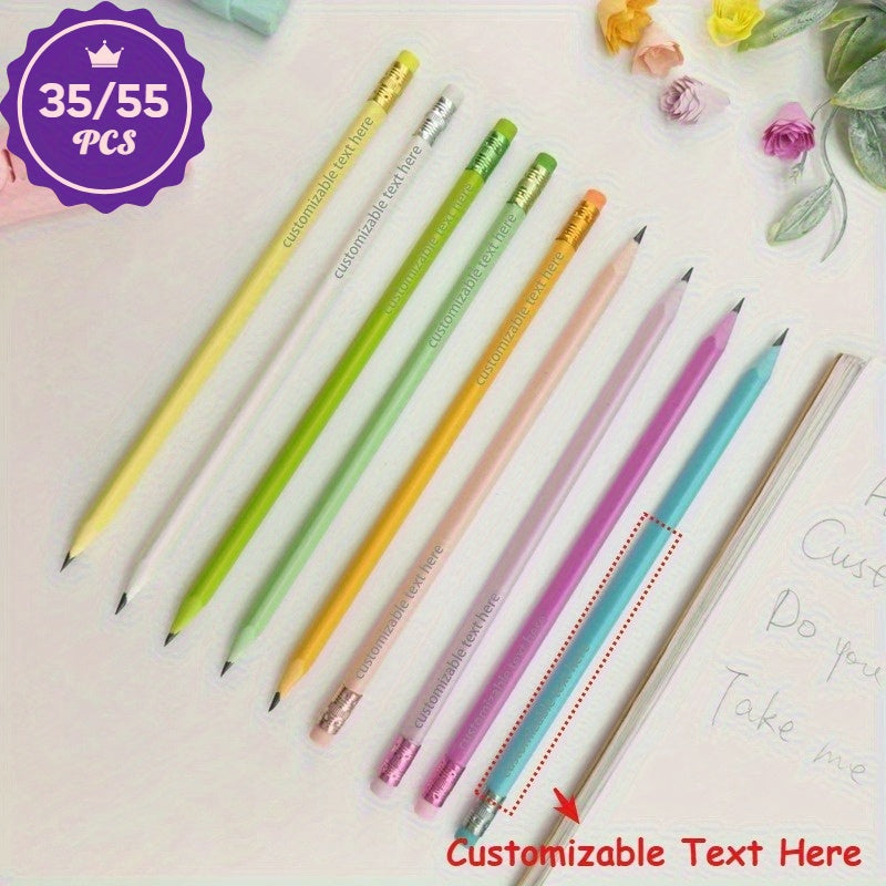 Customizable Resin Pencils in Macaron Colors - Personalized Writing Tools