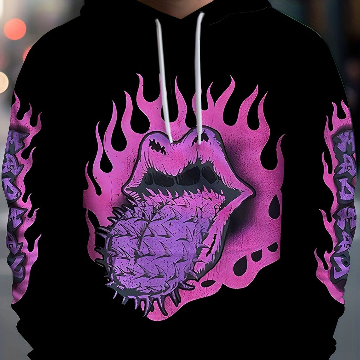Men's Tongue Pattern 3D Print Hoodie Outdoor Sports Clothing
