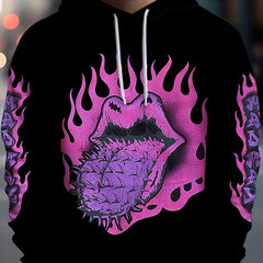 Men's Tongue Pattern 3D Print Hoodie Outdoor Sports Clothing