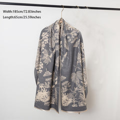 Vintage Jacquard Large Scarf Shawl Women - Windproof Warm Wrap