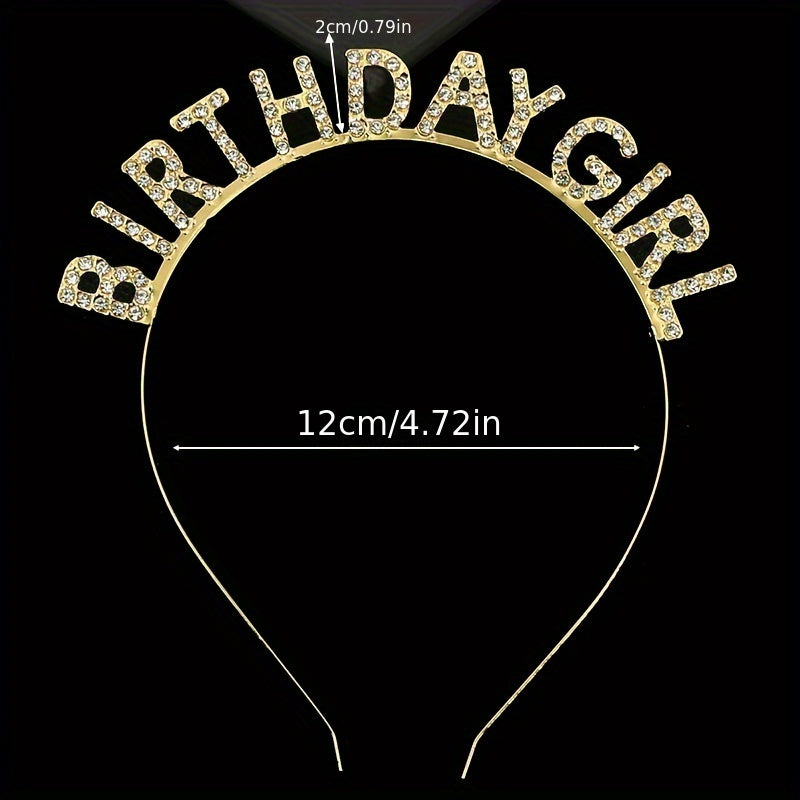 Birthday Girl Headband Tiara Happy Birthday Hair Hoop Women Girls Party Decor