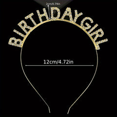 Birthday Girl Headband Tiara Happy Birthday Hair Hoop Women Girls Party Decor
