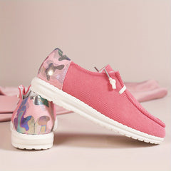 Women's Corduroy Slip On Soft Shoes Lace Up Outdoor Comfy Shoes