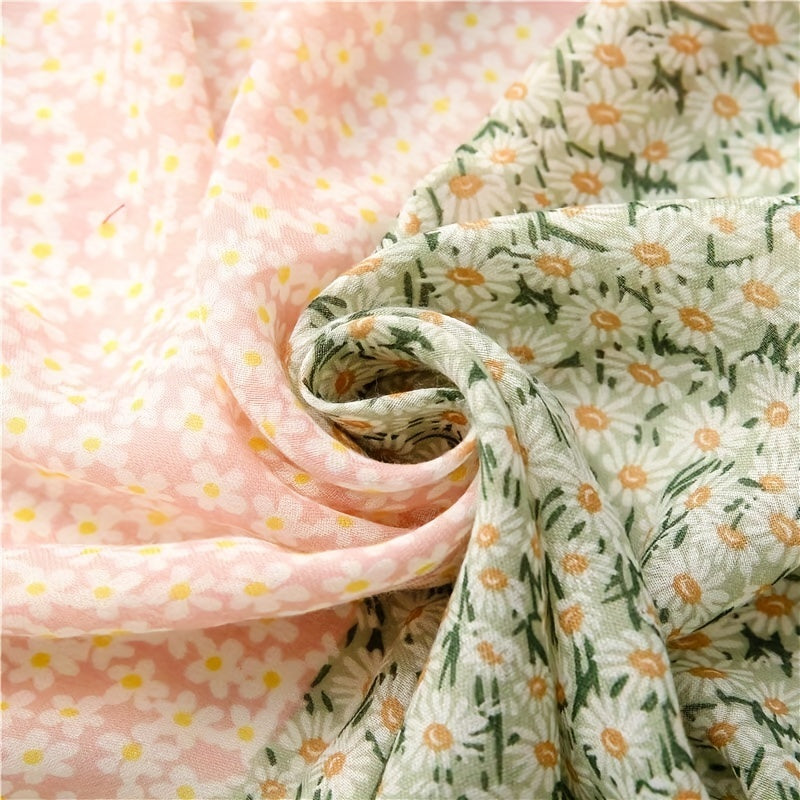 Daisy Printed Scarf Soft Floral Sunscreen Shawl Wrap Tassel Shawl Scarf