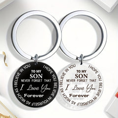 To My Son Never Forget I Love You Forever Acrylic Key Chain For Men