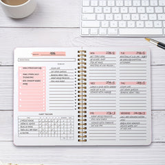 A5 Hardcover Coil Plan Book 52 Sheets Waterproof Student Business Notebook
