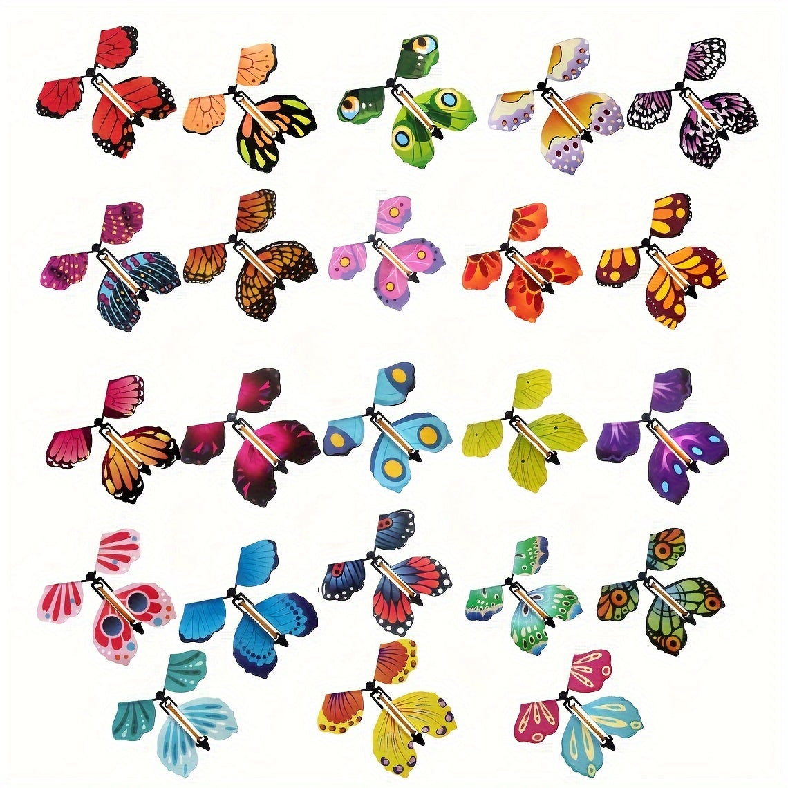 8pcs Magic Flying Butterfly Rubber Band Powered Surprise Boxes
