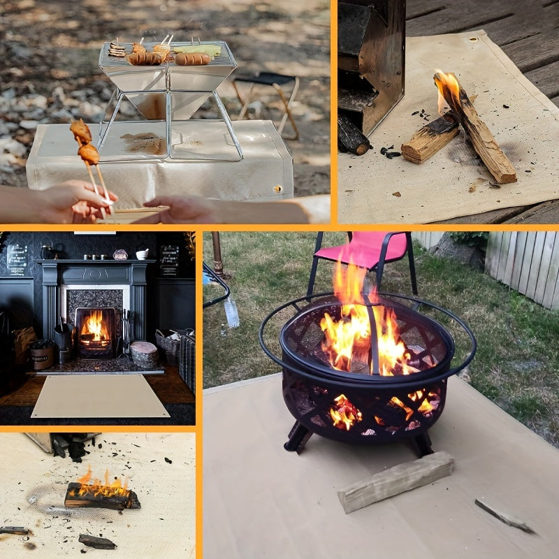 Fire Pit Mat 4 Layer Under Grill Mat Deck Patio Protect Mat