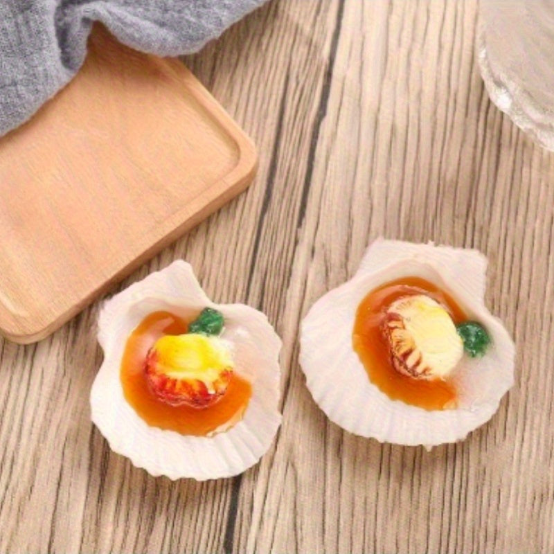 2pcs PVC Garlic Butter Steamed Mussels Realistic Decor
