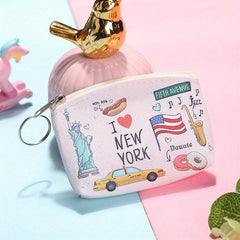 Cartoon Coin Purse Key Chains Bag PU Leather Keyrings Car Key Holders
