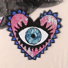 Sequin Eye Patches Iron On DIY Sewing Accessories for Jackets Clothes Hats Bags
