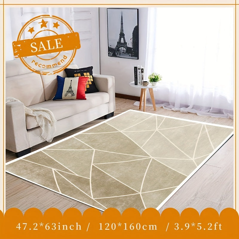 Soft Fluffy Geometric Area Rug for Living Room, Bedroom - Water