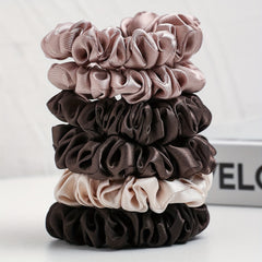 6pcs Satin Soft Scrunchies Hair Tie Elastic Hair Rope Girls Accessories