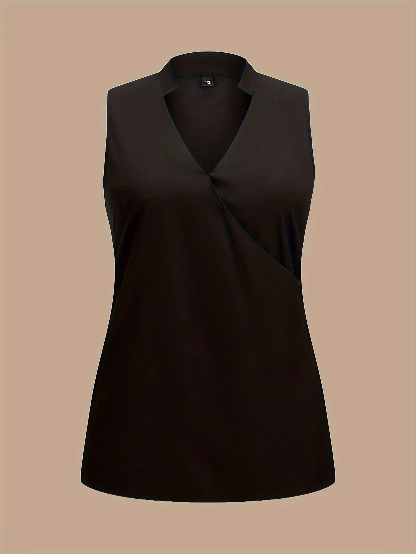  Solid Notched Neck Tank Top