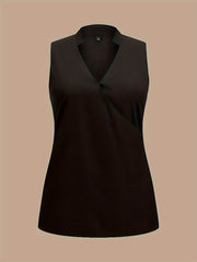  Solid Notched Neck Tank Top