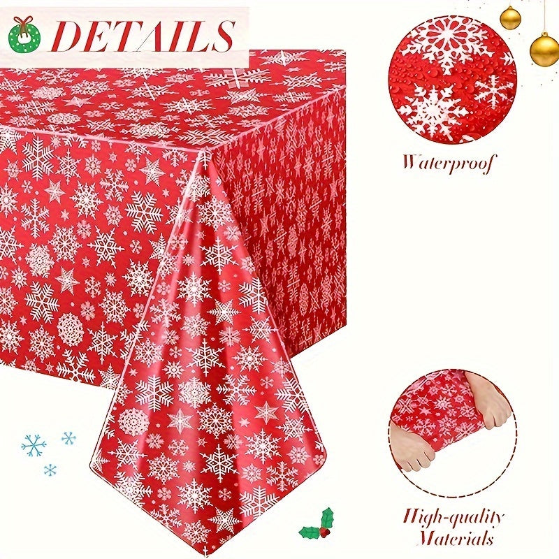 Christmas Snowflake Tablecloth Red Winter Tablecloth Colored Rectangular