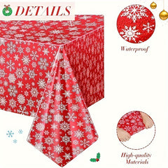 Christmas Snowflake Tablecloth Red Winter Tablecloth Colored Rectangular