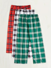 Cozy Plaid Print Sleep Bottoms for Women