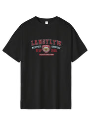 Letter Pattern Print Men's Comfy T-shirt Graphic Tee Men's Summer Outdoor Cloth