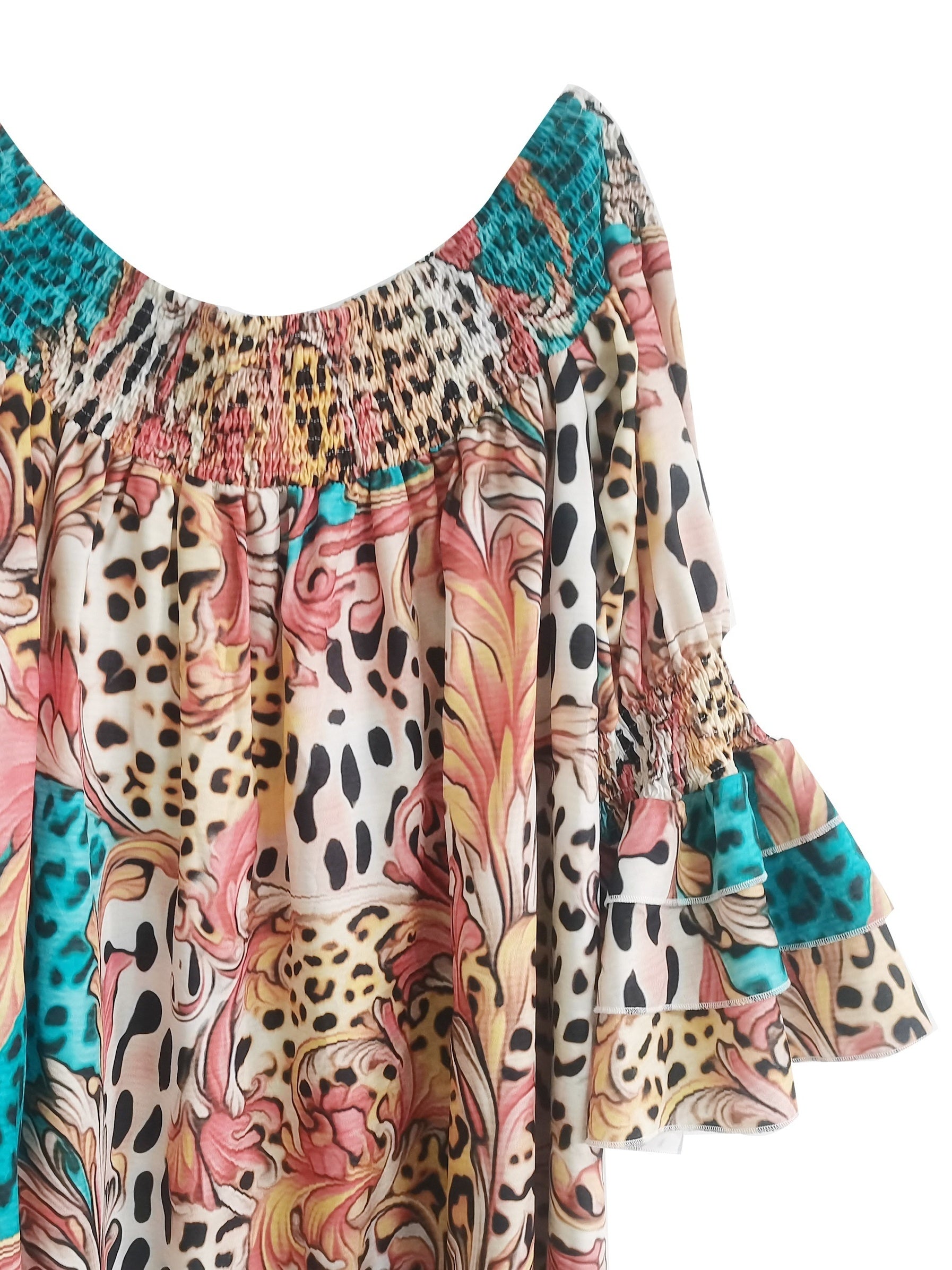  Sexy Dress Women's Plus Leopard Off Shoulder Dress