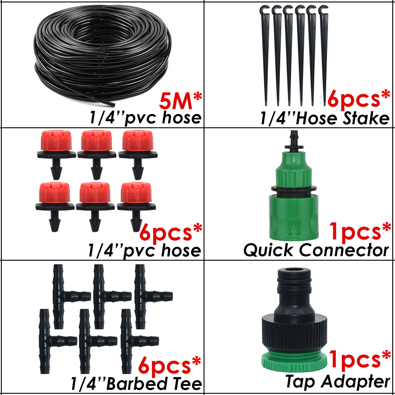 Adjustable Drip Irrigation System for Gardens - Micro Drippers for Gre