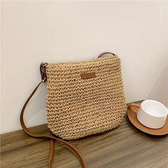Straw Beach Bag Women's Woven Crossbody Shoulder Bag For Holiday