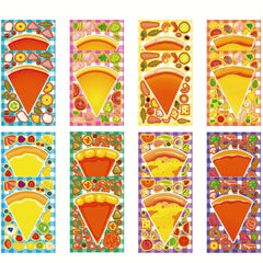 16 Pack Vinyl Cartoon Pizza Dessert DIY Stickers for Plastic Surfaces