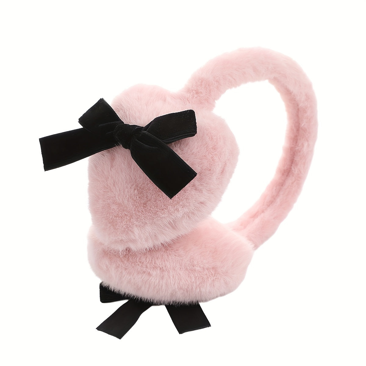 Men's Heart Shaped Ear Warmers with Bow Boho Style Winter Accessory