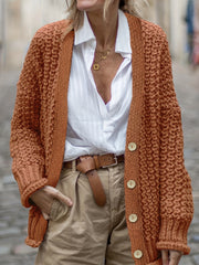  Solid Long Sleeve Cardigan