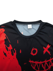 Grimace Block Pattern Print Short Sleeve Tee - Men's Summer Clothes