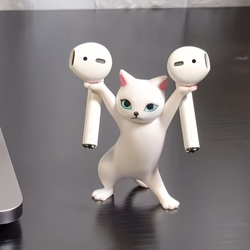 Enchanted Dancing Cat Pen Holder Desktop Ornament