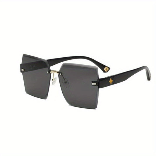 Square Rimless Sunglasses Clover Gradient UV400 Sun Shades For Summer Beach