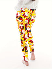 Women's Plus Santa Claus Print High Stretch Leggings