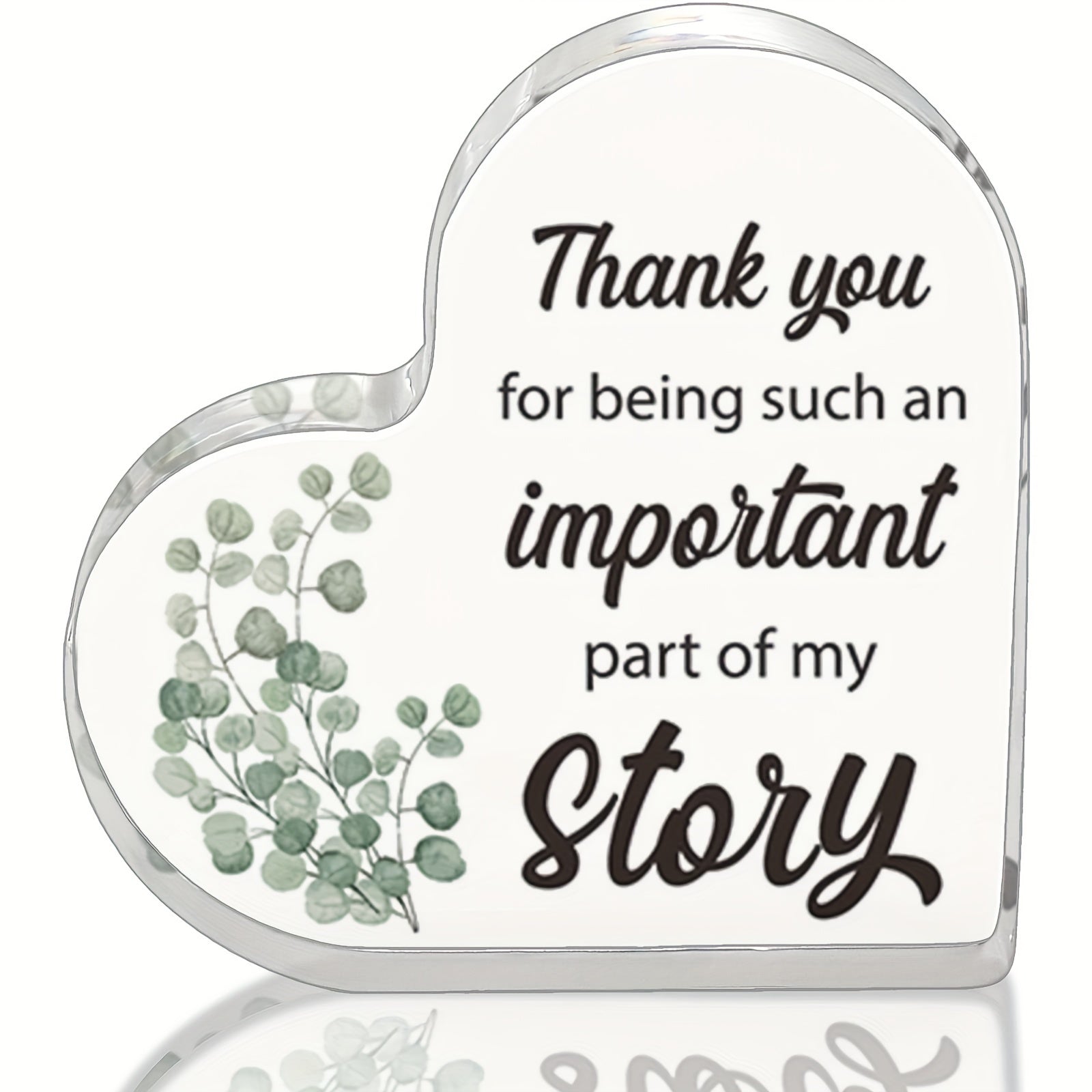 Acrylic Heart Keepsake Clear Sign 4x4 Inch Table Centerpiece Decor