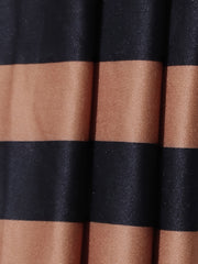  Stripe Print Tassel Trim High Rise Bodycon Midi Skirt